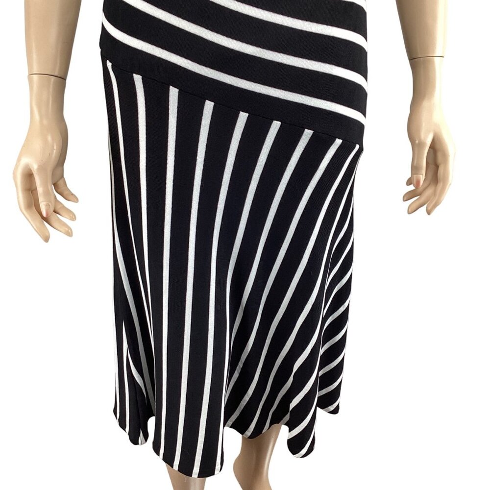 Lauren Ralph Lauren Dress Size Small Asymmetrical Black & White One-Shoulder - Picture 10 of 10